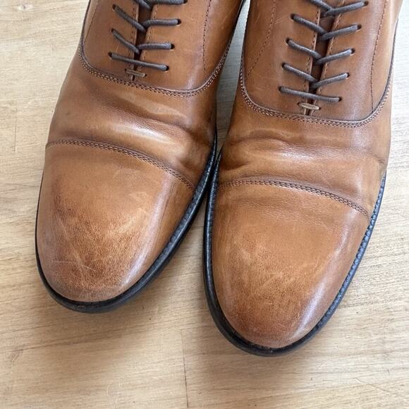 Banana Republic men size 11 M Brown leather lace up oxford dress shoes - Picture 3 of 12